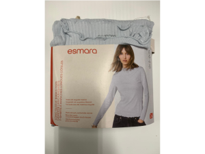 Long Sleeve Ribbed Tops  -  Azul e Castanho Claro
